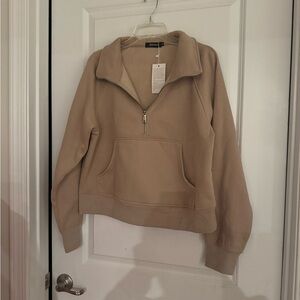 Women's Beige Quarter-Zip Pullover